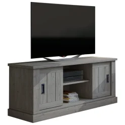 Mobile Porta tv Grigio Rovere Grigio un Ripiano 2 Ante 45x46x60h cm, 4 Vani - Mesola