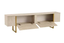 Mobile porta TV Lilith, 180x30 h50 cm, Beige e Oro
