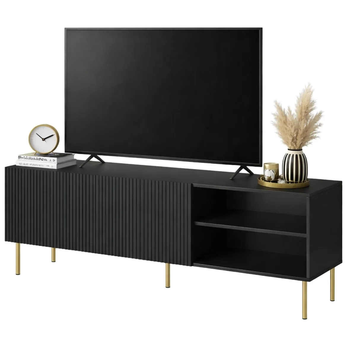 Mobile porta TV Magnano, 150x42 h52 cm, Nero