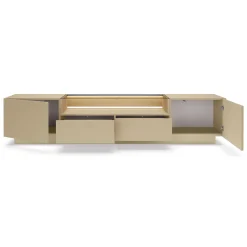 Mobile Porta tv Marrone Chiaro Marrone Rovere 2 Cassetti 2 Ripiani 203x40x43h cm, 2 Ante - Kakagano