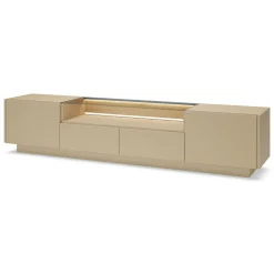Mobile Porta tv Marrone Chiaro Marrone Rovere 2 Cassetti 2 Ripiani 203x40x43h cm, 2 Ante - Kakagano