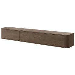 Mobile Porta tv Marrone Noce 3 Cassetti un Ripiano 200x34x28h cm, 3 Vani - Kahate