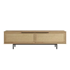 Mobile Porta tv Marrone Noce Marrone Quercia Apertura a Ribalta 2 Ante 160x35.5x45.1h cm, 2 Vani - Moimacco