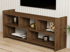 Mobile Porta tv Marrone Noce 5 Ripiani 5 Vani 118x28x55h cm, Peso Supportato 40 kg - Loreglia