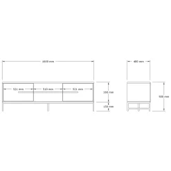 Mobile Porta tv Marrone Noce un Ripiano 2 Ante 160x40x50h cm, 4 Vani - Cinaglio