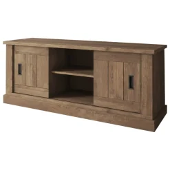 Mobile Porta tv Marrone Noce un Ripiano Apertura Battente, a Ribalta 192x37x53h cm, 3 Ante - Trasacco