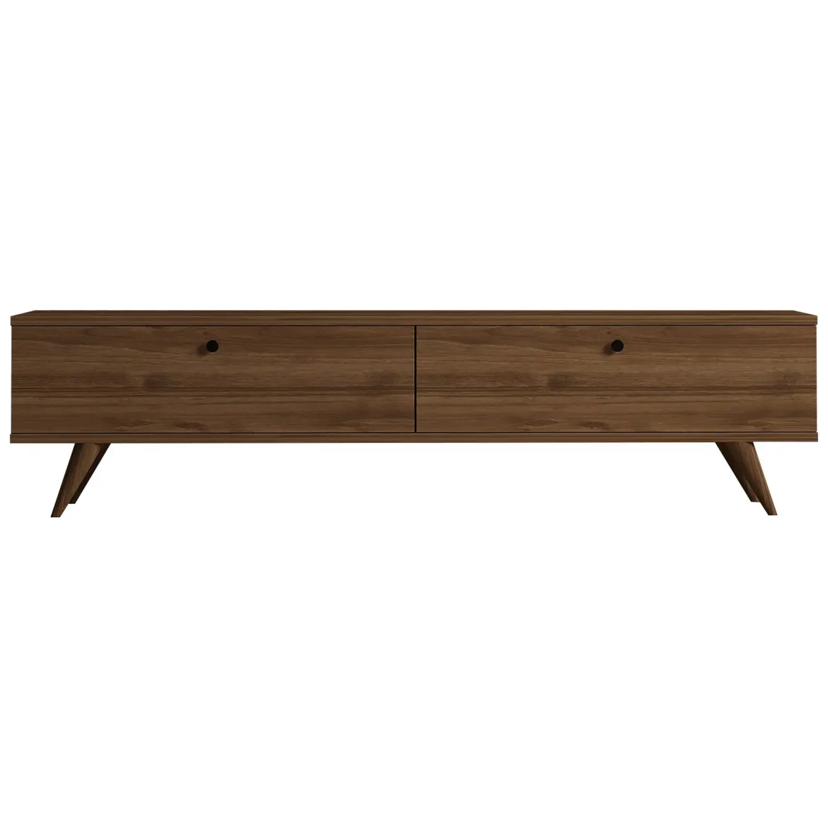 Mobile Porta tv Marrone Noce 2 Vani 2 Ante 160x25x40h cm, Apertura a Ribalta - Atestino