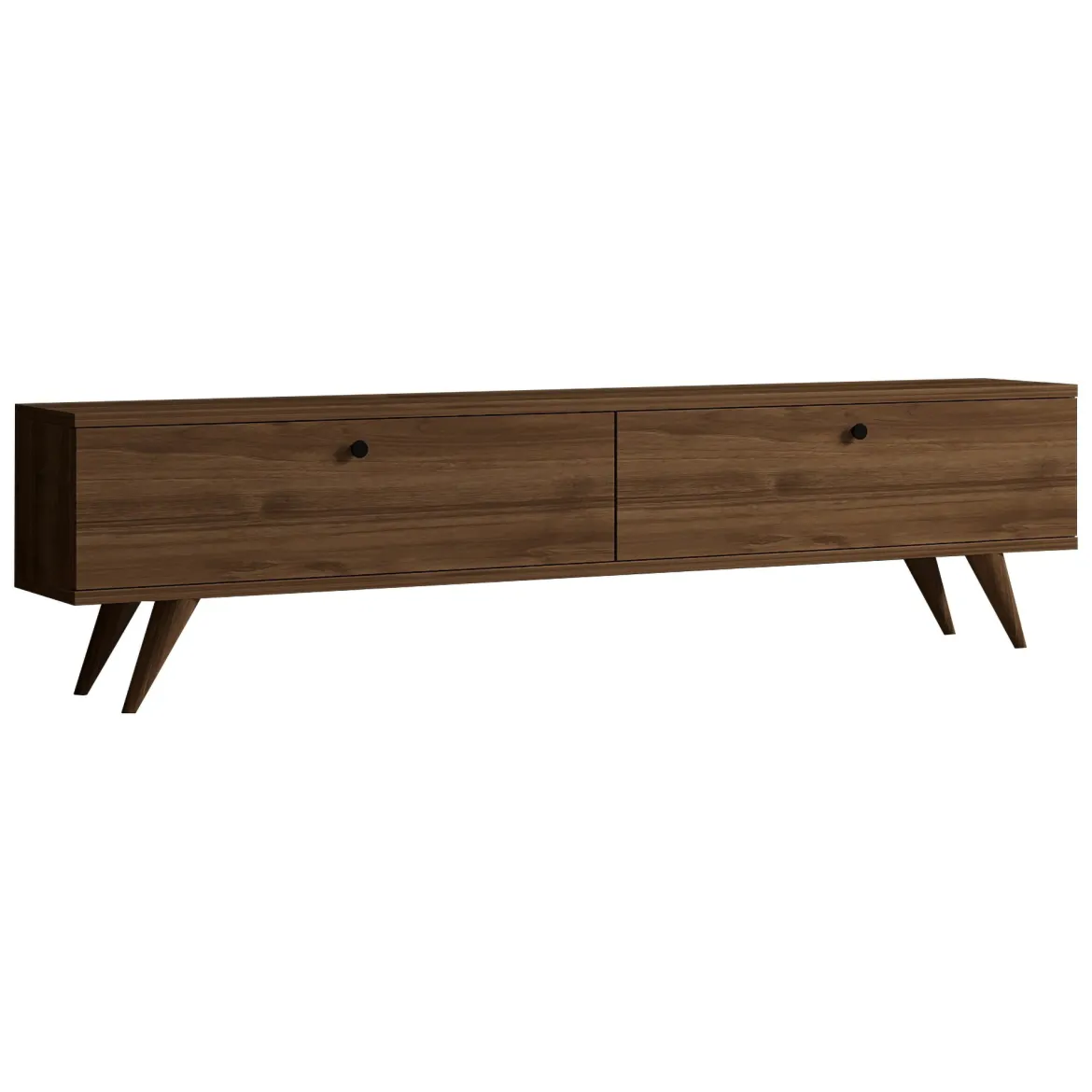 Mobile Porta tv Marrone Noce 2 Vani 2 Ante 160x25x40h cm, Apertura a Ribalta - Atestino