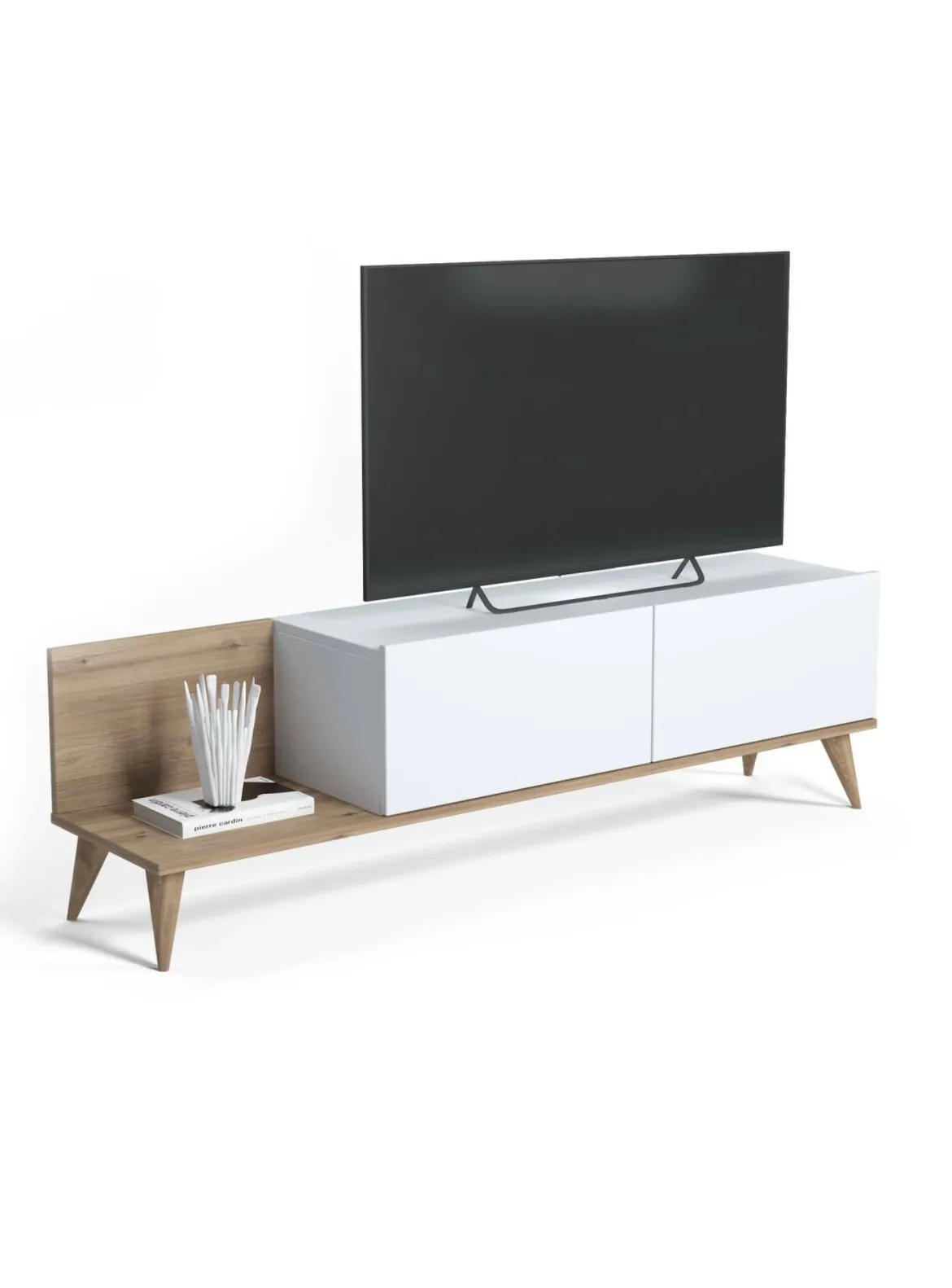 Mobile Porta tv Marrone Quercia 2 Ante Apertura a Ribalta 152x43x35h cm, Chiusura a Ribalta