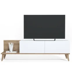 Mobile Porta tv Marrone Quercia 2 Ante Apertura a Ribalta 152x43x35h cm, Chiusura a Ribalta