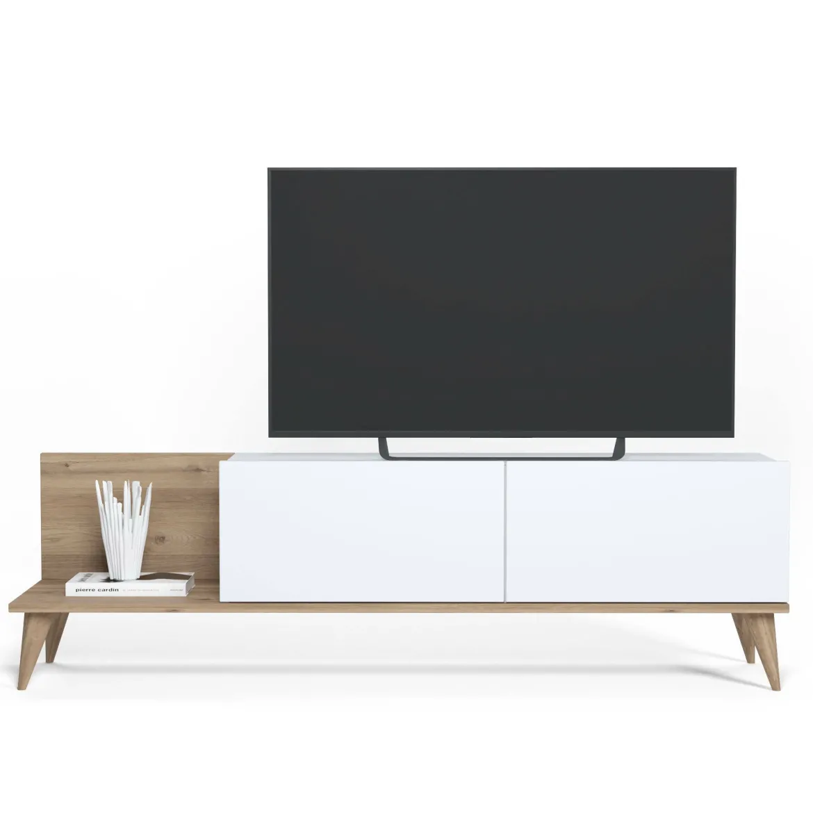Mobile Porta tv Marrone Quercia 2 Ante Apertura a Ribalta 152x43x35h cm, Chiusura a Ribalta