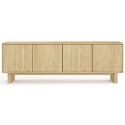 Mobile Porta tv Marrone Rovere 2 Ripiani 2 Ante 141x30x31h cm, 4 Vani - Olmi
