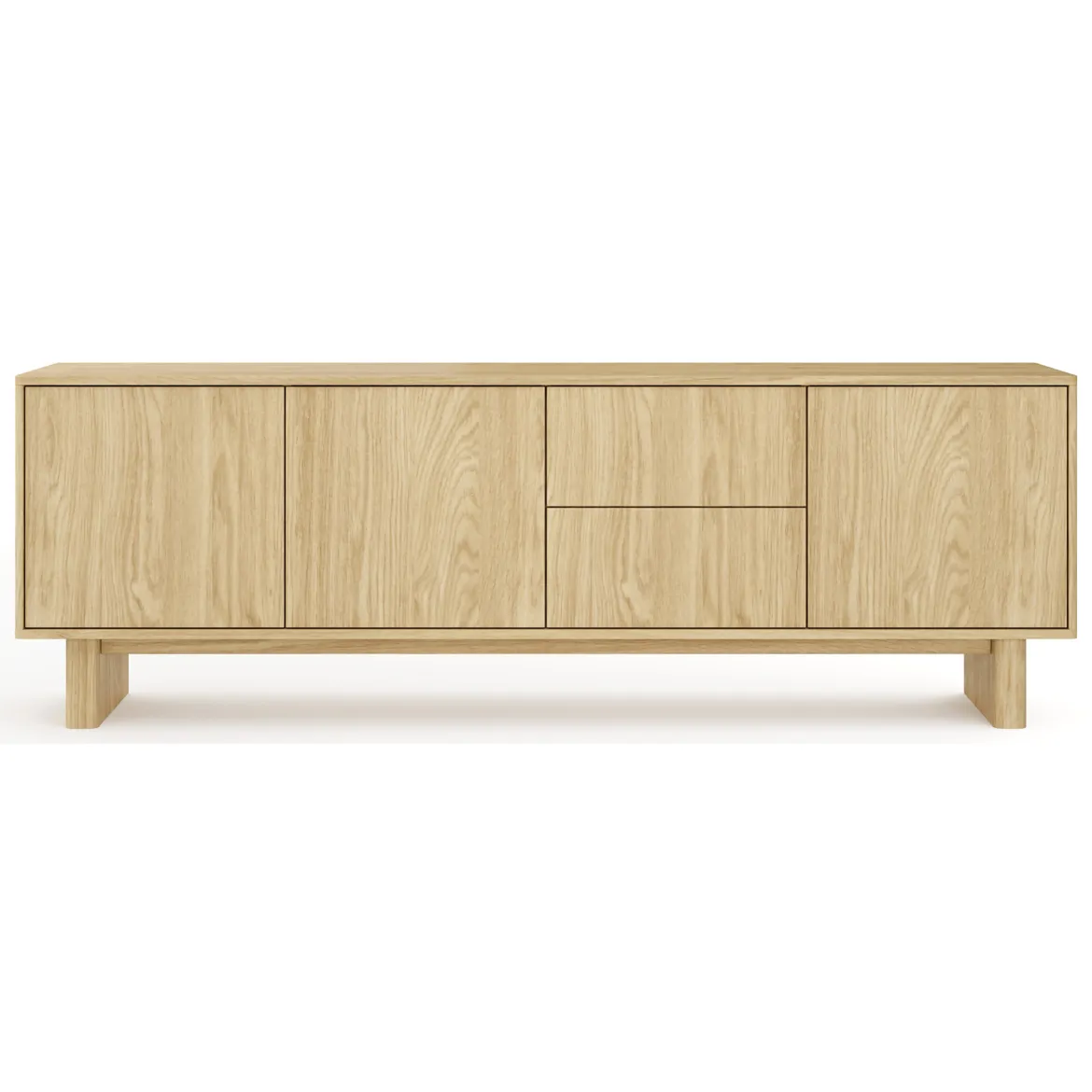 Mobile Porta tv Marrone Rovere 2 Ripiani 2 Ante 141x30x31h cm, 4 Vani - Olmi
