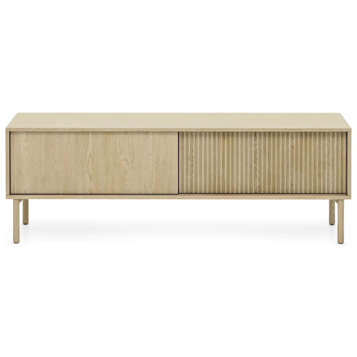Mobile Porta tv Marrone Rovere 2 Ripiani 2 Ante 180x47x35h cm, 4 Vani - Cantoira
