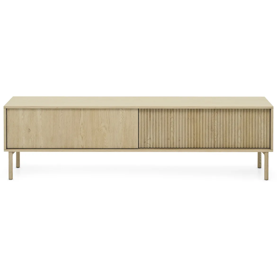 Mobile Porta tv Marrone Rovere 2 Ripiani 2 Ante 187x40x52h cm, Ante Effetto Rigato - Kamikaza