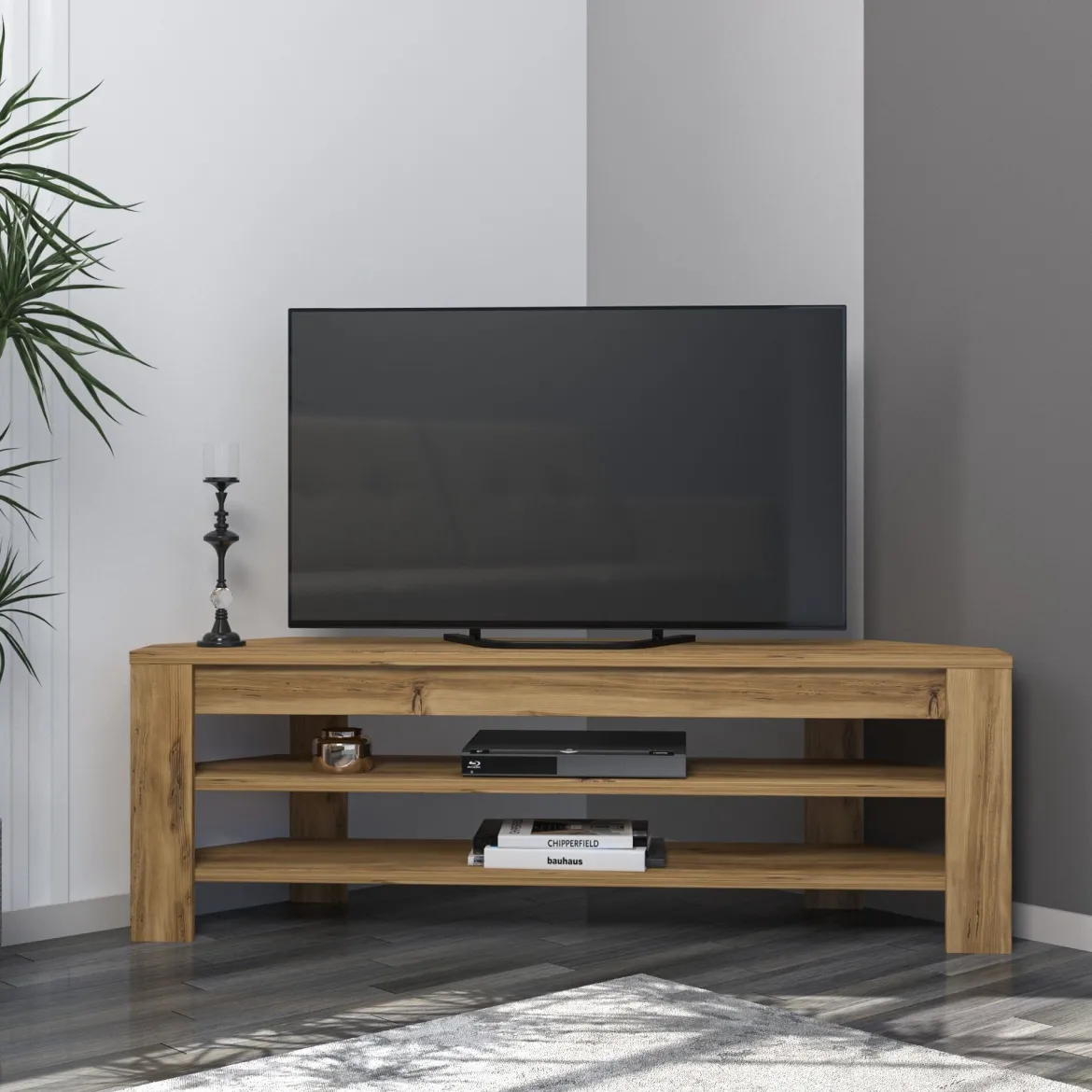 Mobile Porta tv Marrone Rovere 2 Vani 2 Ante 160x36x45h cm, Apertura a Ribalta - Palmi