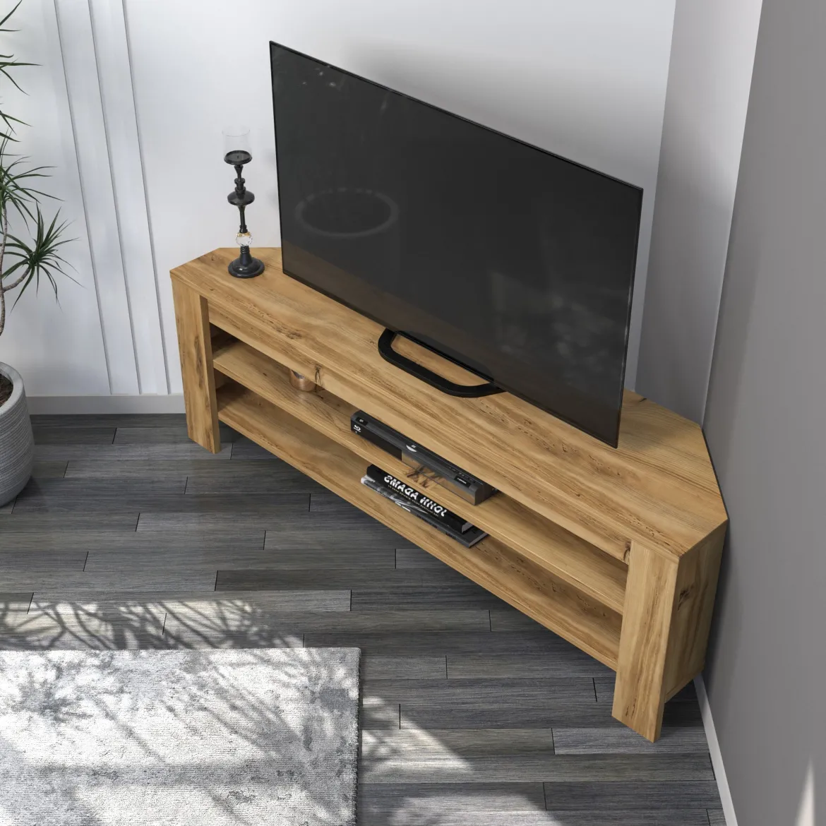 Mobile Porta tv Marrone Rovere 2 Vani 2 Ante 160x36x45h cm, Apertura a Ribalta - Palmi