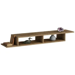 Mobile Porta tv Marrone Rovere 3 Cassetti un Ripiano 200x34x28h cm, 3 Vani - Kahate
