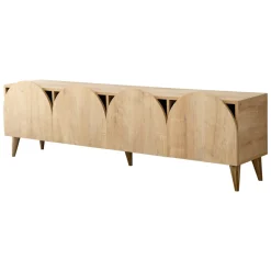 Mobile Porta tv Marrone Rovere 4 Vani Un'anta 140x29x45h cm, Apertura Battente - Fumane