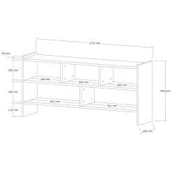 Mobile Porta tv Marrone Rovere Beige Cassetti 3 Ripiani 185x40x60h cm, 3 Ante - Serrata