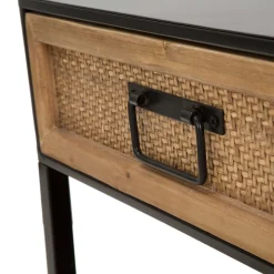 Mobile Porta tv Marrone Rovere Nero 3 Ante Apertura a Ribalta 150x30x45h cm, 3 Vani - Romeno