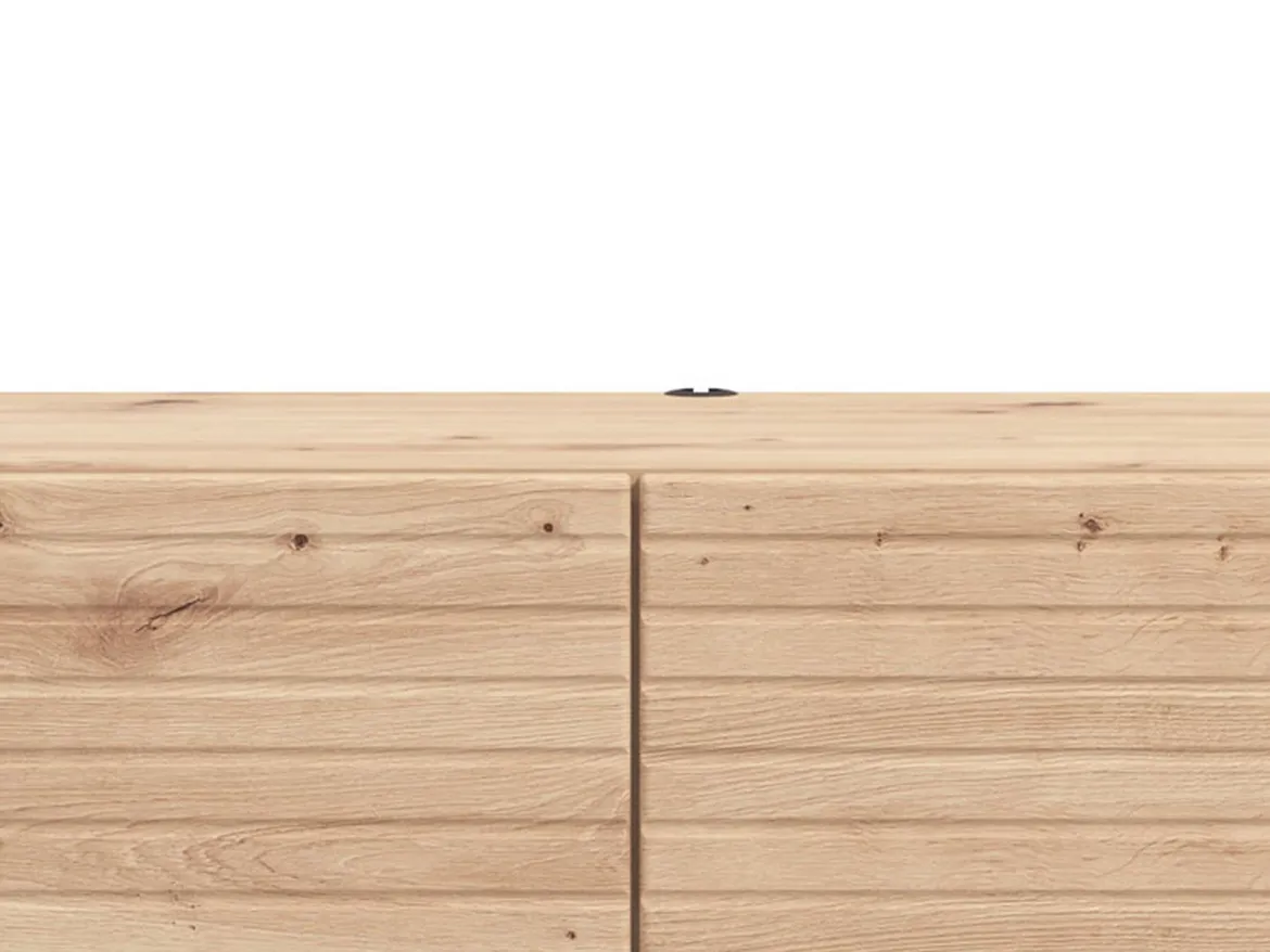 Mobile Porta tv Marrone Rovere Nodi un Ripiano 2 Ante 154x41.5x32h cm, Anta Effetto Rigato - Cedrasco