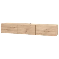 Mobile Porta tv Marrone Rovere Nodi un Ripiano 3 Ante 192x41.5x32h cm, Anta Effetto Rigato - Melazzo