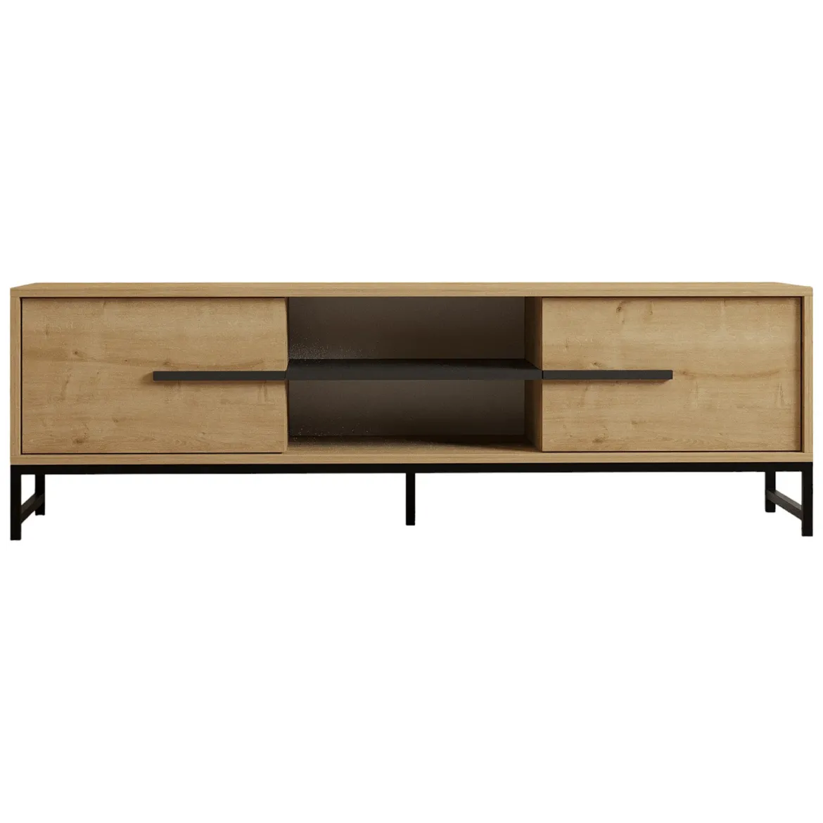 Mobile Porta tv Marrone Rovere un Ripiano 2 Ante 160x40x50h cm, 4 Vani - Cinaglio