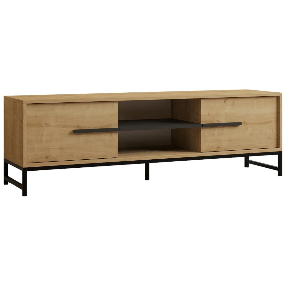 Mobile Porta tv Marrone Rovere un Ripiano 2 Ante 160x40x50h cm, 4 Vani - Cinaglio