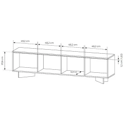 Mobile Porta tv Marrone Rovere un Ripiano Apertura a Ribalta 138x41x55h cm, Un'anta - Lauria