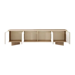 Mobile Porta tv Marrone Rovere un Ripiano Apertura a Ribalta 138x41x55h cm, Un'anta - Lauria