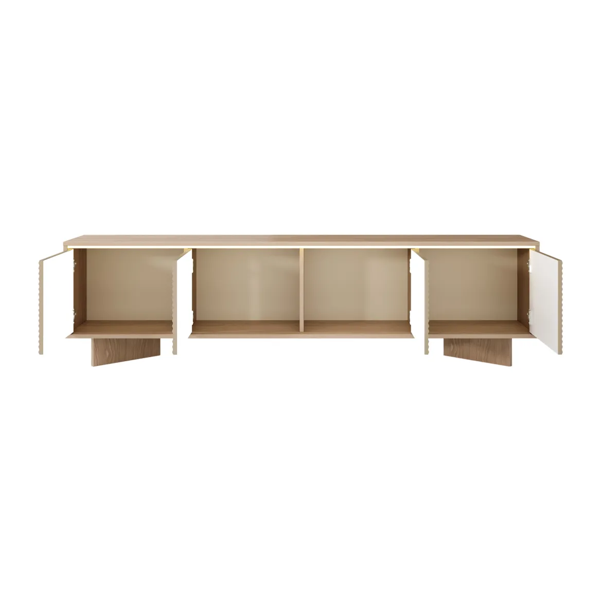 Mobile Porta tv Marrone Rovere un Ripiano Apertura a Ribalta 138x41x55h cm, Un'anta - Lauria