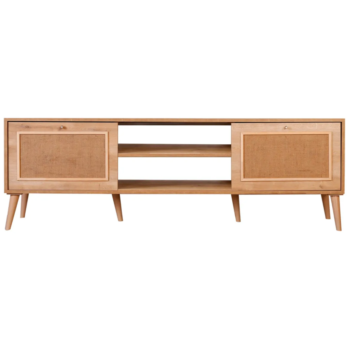 Mobile Porta tv Marrone Rovere un Ripiano Un'anta 120x29x50h cm, 3 Vani - Spinola