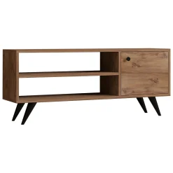 Mobile Porta tv Marrone Rovere un Ripiano Un'anta 120x29x50h cm, 3 Vani - Spinola