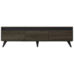 Mobile Porta tv Marrone Scuro 3 Vani 3 Ante 150x30x45h cm, Apertura a Ribalta - Romeno