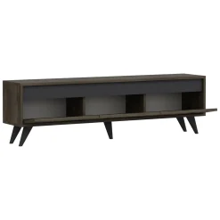 Mobile Porta tv Marrone Scuro 3 Vani 3 Ante 150x30x45h cm, Apertura a Ribalta - Romeno