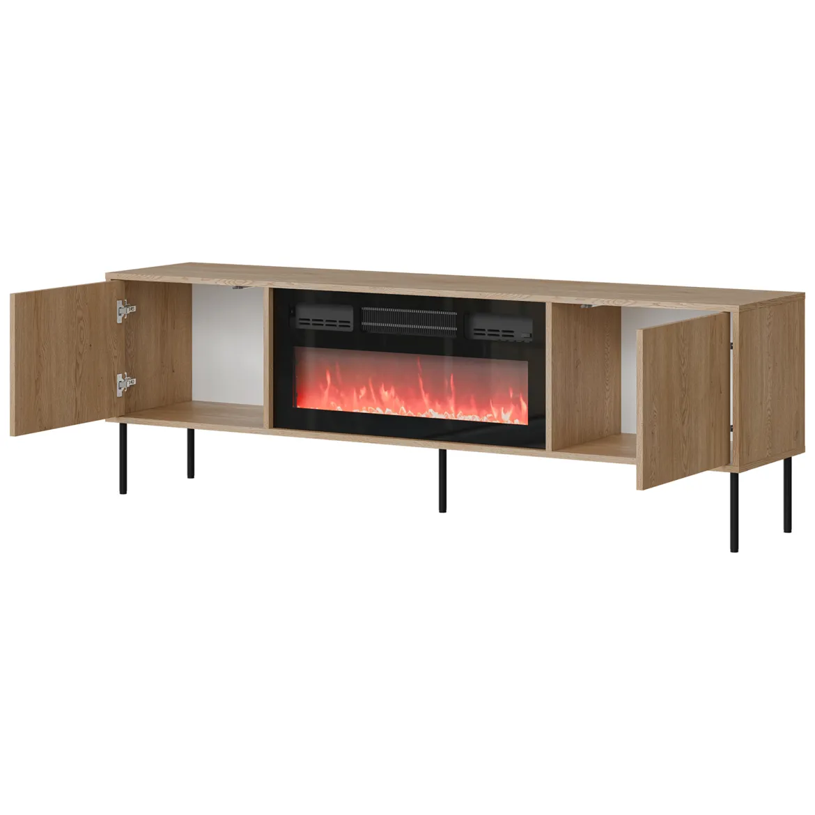 Mobile Porta tv Marrone un Ripiano 2 Ante 4180x40x60h cm, con Piedini in Metallo - Rainerio