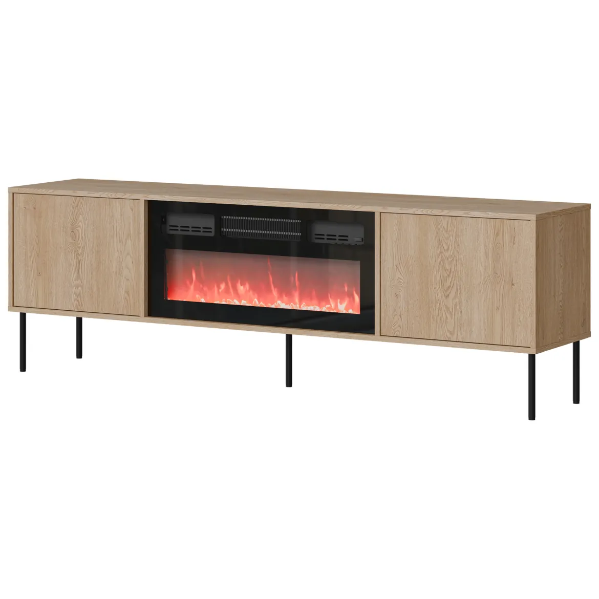 Mobile Porta tv Marrone un Ripiano 2 Ante 4180x40x60h cm, con Piedini in Metallo - Rainerio