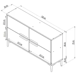 Mobile Porta tv Nero Antracite 2 Vani 2 Ante 160x25x40h cm, Apertura a Ribalta - Atestino
