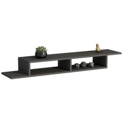 Mobile Porta tv Nero Antracite 3 Vani 3 Ante 160x32x35h cm, Apertura a Ribalta - Surrigone