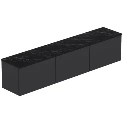 Mobile Porta tv Nero Antracite 3 Vani 3 Ante 160x32x35h cm, Apertura a Ribalta - Surrigone