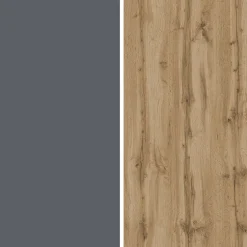Mobile Porta tv Nero Antracite Marrone Rovere 3 Ripiani 3 Ante 200x35x30h cm, 4 Vani Made in Italy - Oxanna