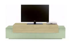 Mobile Porta tv Verde 3 Ripiani 4 Vani 200x45x51.5h cm, 3 Ante - Cassino