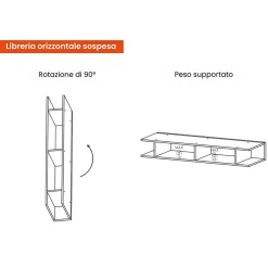 Mobile salotto 3 ante 276cm bronzo e noce - Hilaire