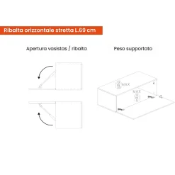 Mobile salotto 3 ante 276cm bronzo e noce - Hilaire