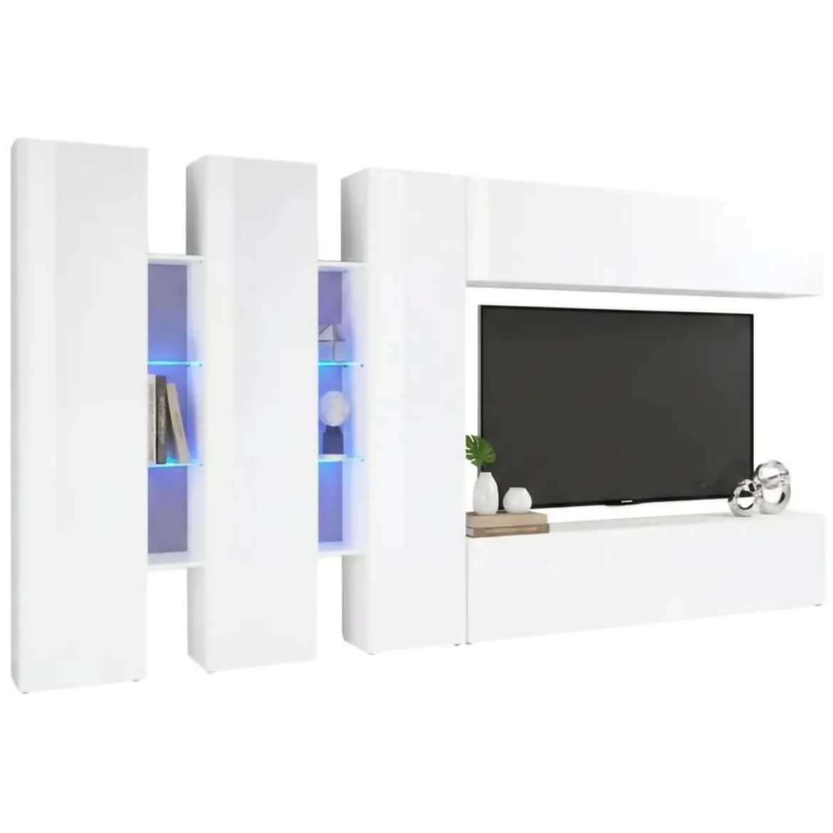 Mobile salotto moderno 340cm bianco lucido - Carretto