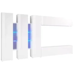 Mobile salotto moderno 340cm bianco lucido - Carretto