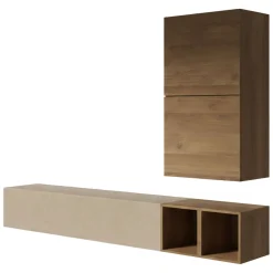 Mobile salotto multifunzione 198cm oro e bianco - Felion