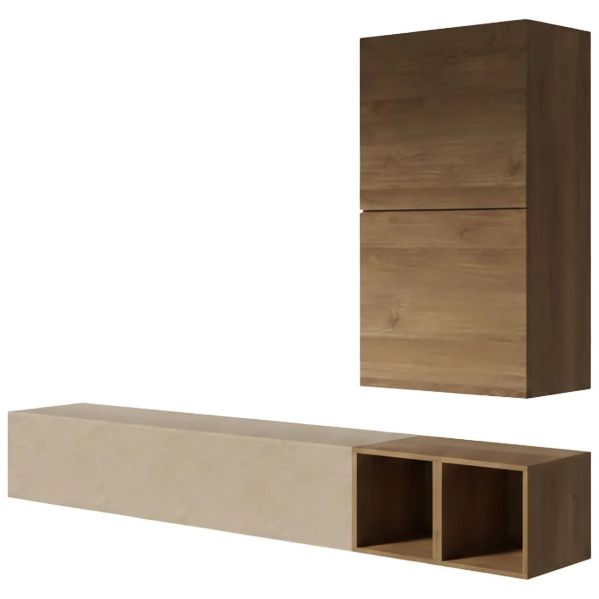 Mobile salotto multifunzione 198cm oro e bianco - Felion