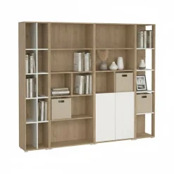 Mobile salotto multifunzione 240cm rovere e bianco - Litvjak